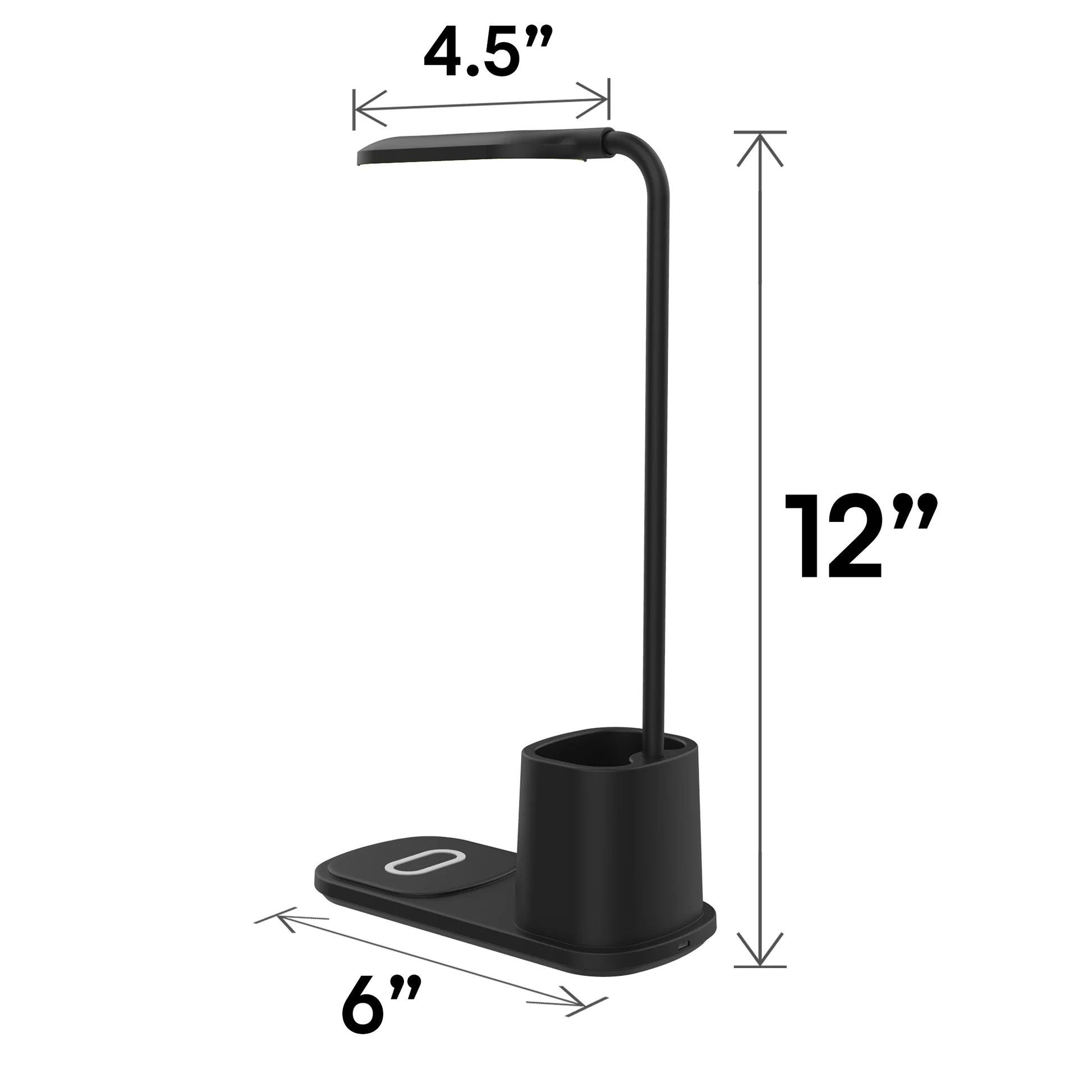 U-Light LED Desk Lamp with Wireless Charger & Organizer Black