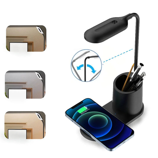 U-Light LED Desk Lamp with Wireless Charger & Organizer Black